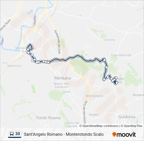 Percorso linea bus 30