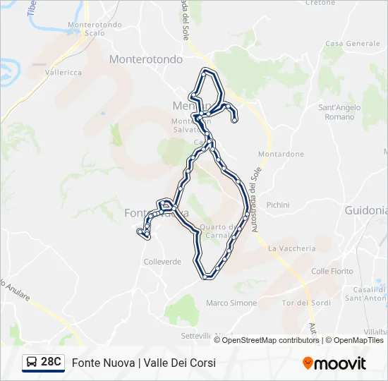 28C Bus Line Map