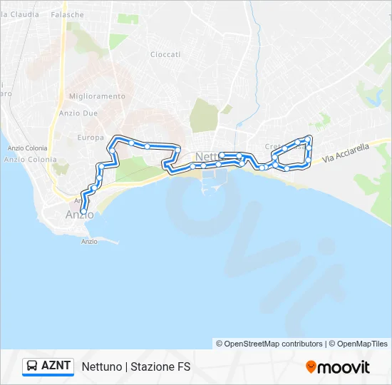 Percorso linea bus AZNT