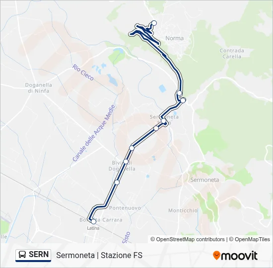 Percorso linea bus SERN