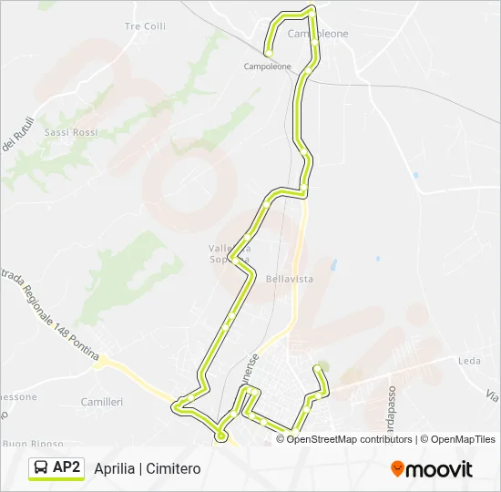 Percorso linea bus AP2