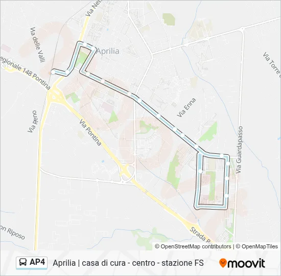 Percorso linea bus AP4