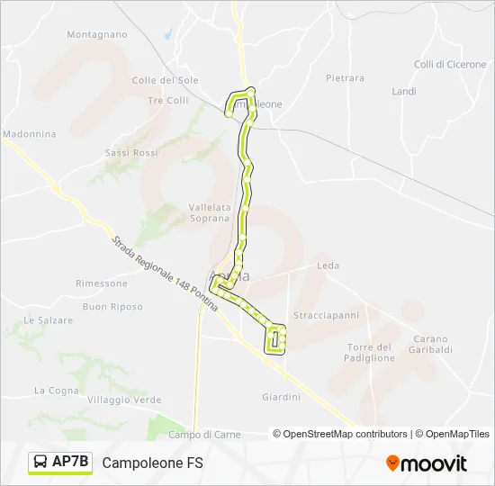 Percorso linea bus AP7B