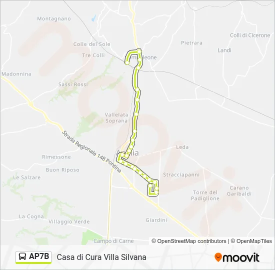 Percorso linea bus AP7B