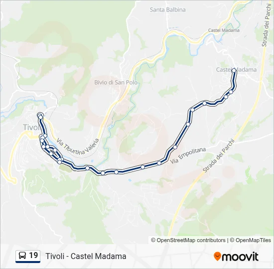 Percorso linea bus 19