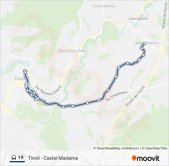 Percorso linea bus 19