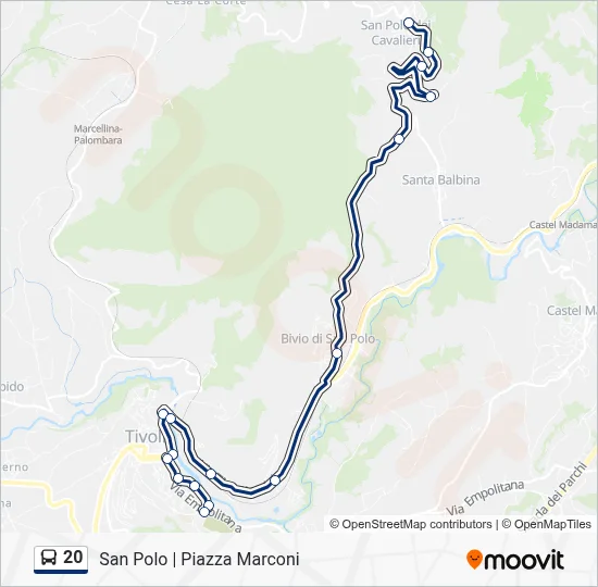 Percorso linea bus 20
