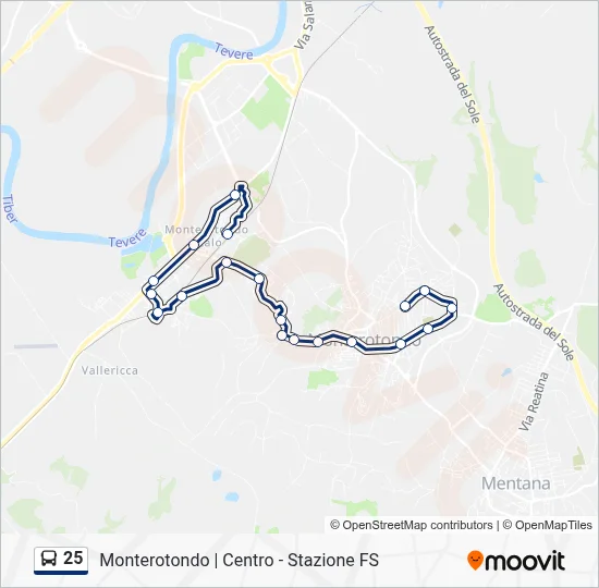 Percorso linea bus 25