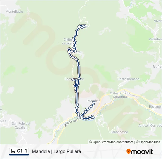 Percorso linea bus C1-1