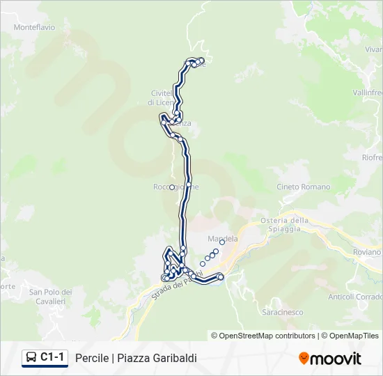 Percorso linea bus C1-1