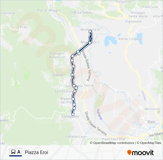 Percorso linea bus A
