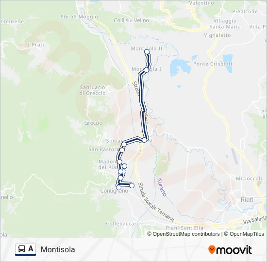 Percorso linea bus A