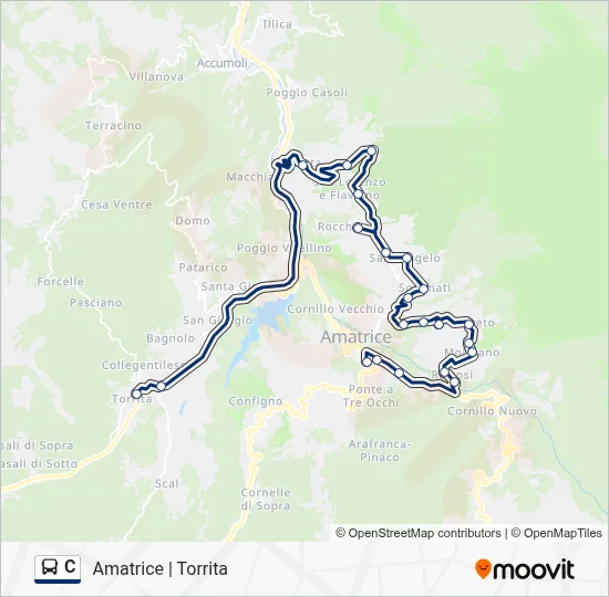 Percorso linea bus C