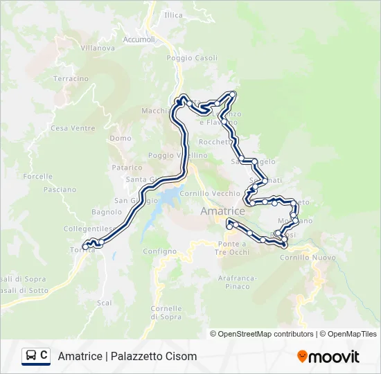 Percorso linea bus C