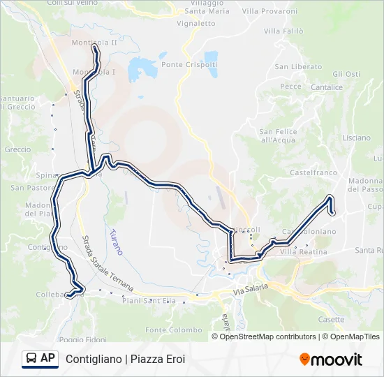 Percorso linea bus AP
