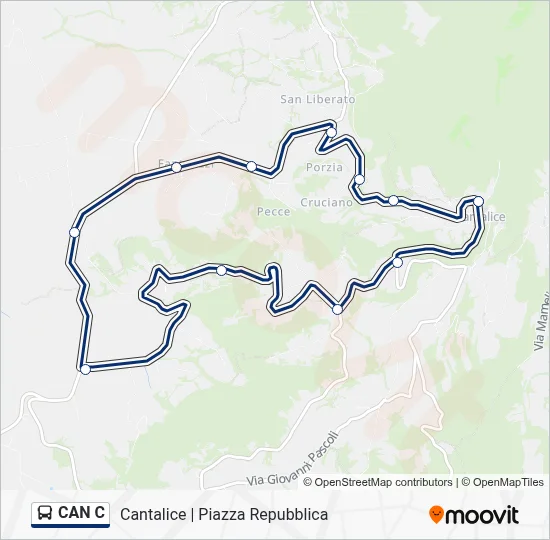 Percorso linea bus CAN C