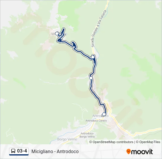 Percorso linea bus 03-4