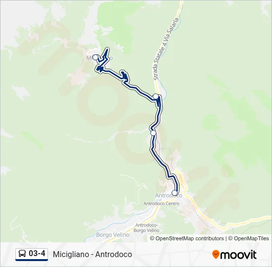 Percorso linea bus 03-4