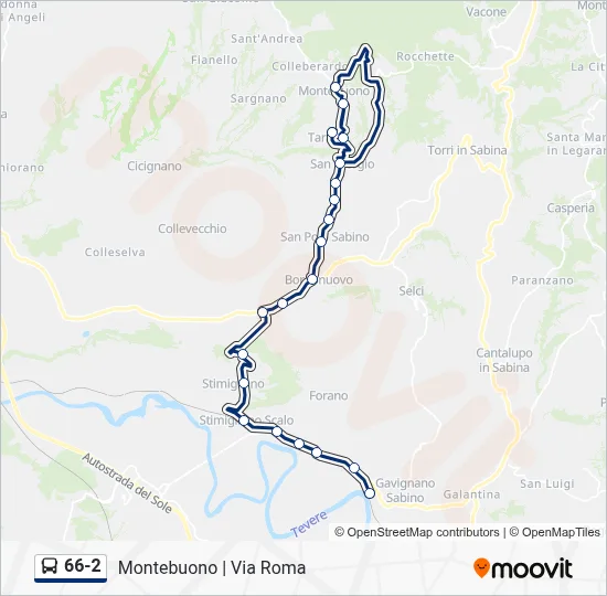Percorso linea bus 66-2