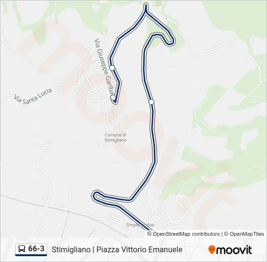 Percorso linea bus 66-3