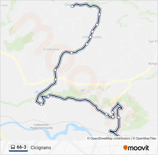 Percorso linea bus 66-3