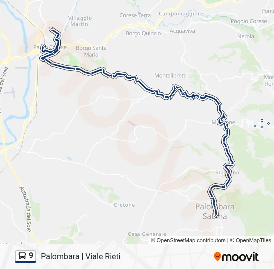 9 Bus Line Map