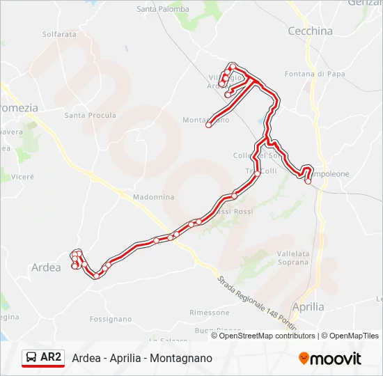 AR2 Bus Line Map