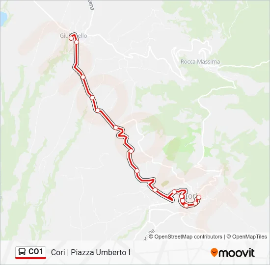 Percorso linea bus CO1