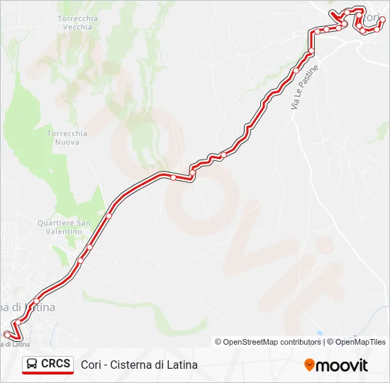 Percorso linea bus CRCS