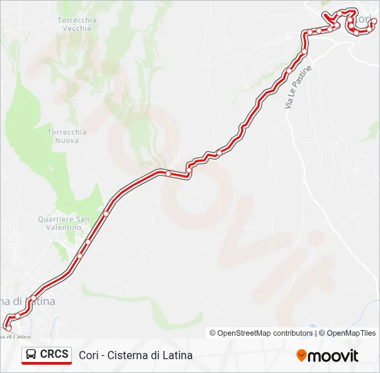 Percorso linea bus CRCS