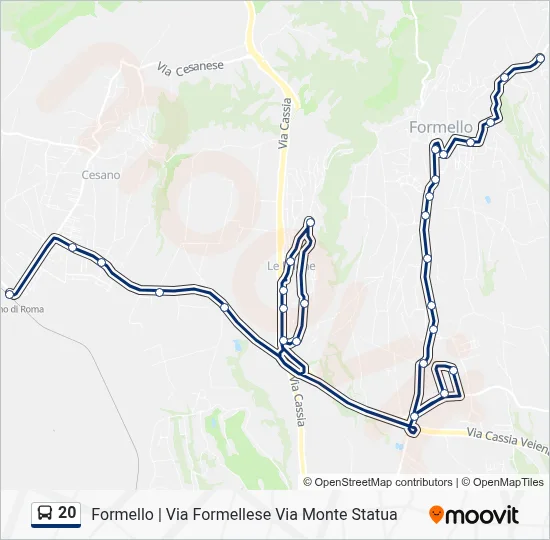 Percorso linea bus 20