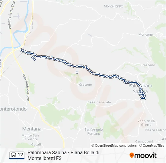 Percorso linea bus 12