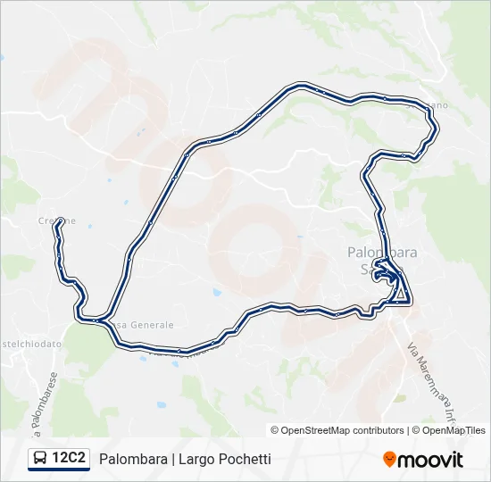 Percorso linea bus 12C2