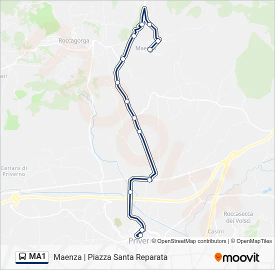 MA1 Bus Line Map