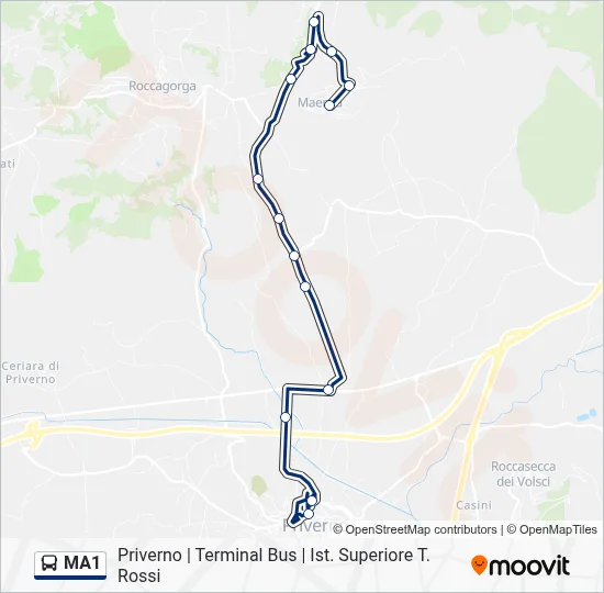 MA1 Bus Line Map