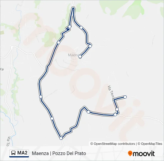 Percorso linea bus MA2