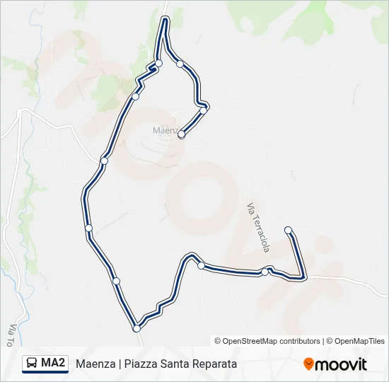 Percorso linea bus MA2