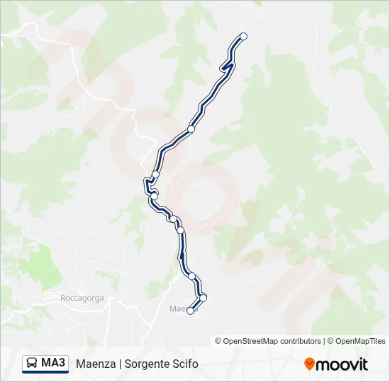 Percorso linea bus MA3