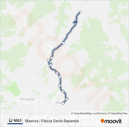 Percorso linea bus MA3