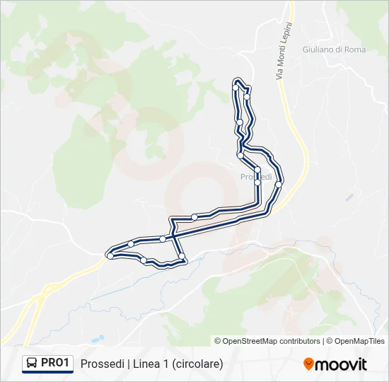 Percorso linea bus PRO1