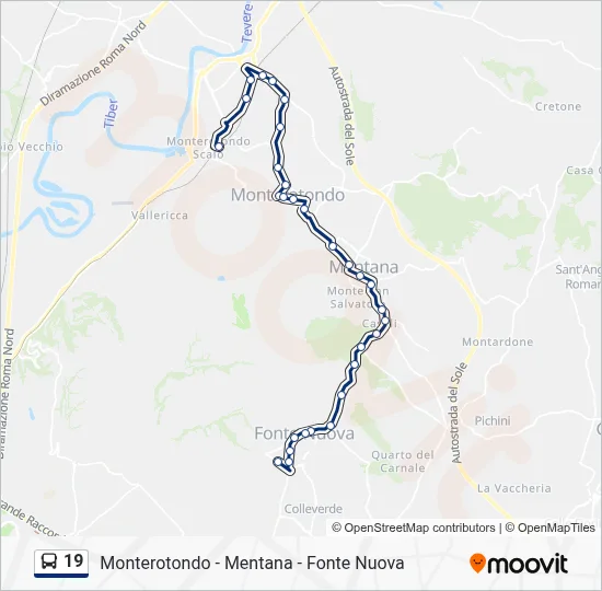 Percorso linea bus 19