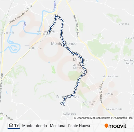 Percorso linea bus 19
