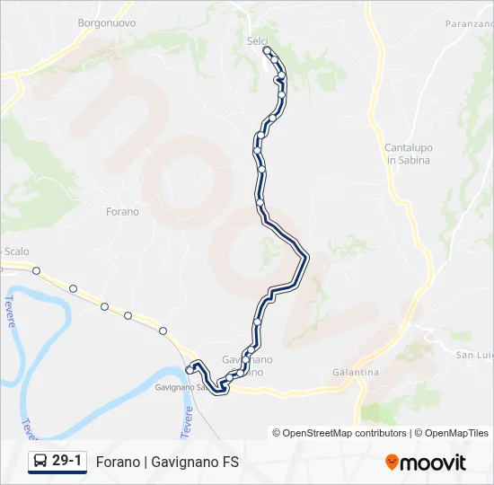 Percorso linea bus 29-1