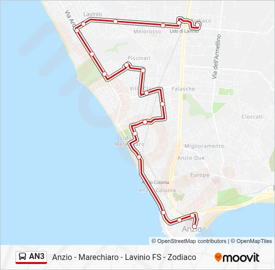 AN3 Bus Line Map