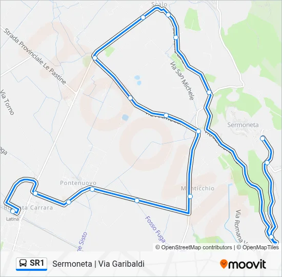 Percorso linea bus SR1