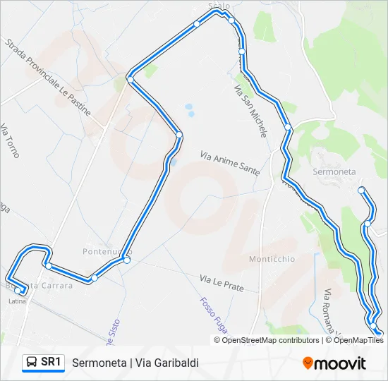SR1 Bus Line Map