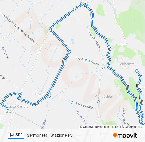 Percorso linea bus SR1