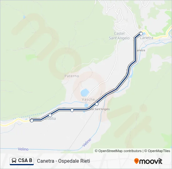 Percorso linea bus CSA B