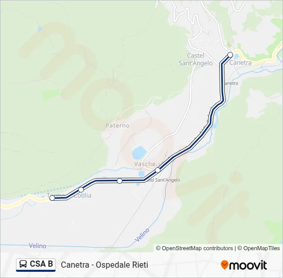 Percorso linea bus CSA B