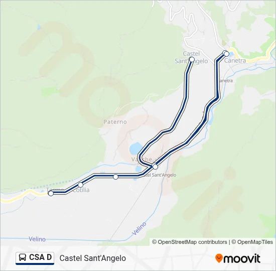 Percorso linea bus CSA D